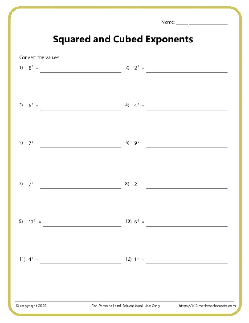 Eighth grade math worksheet focusing on evaluating properties of exponents as true or false with fractions