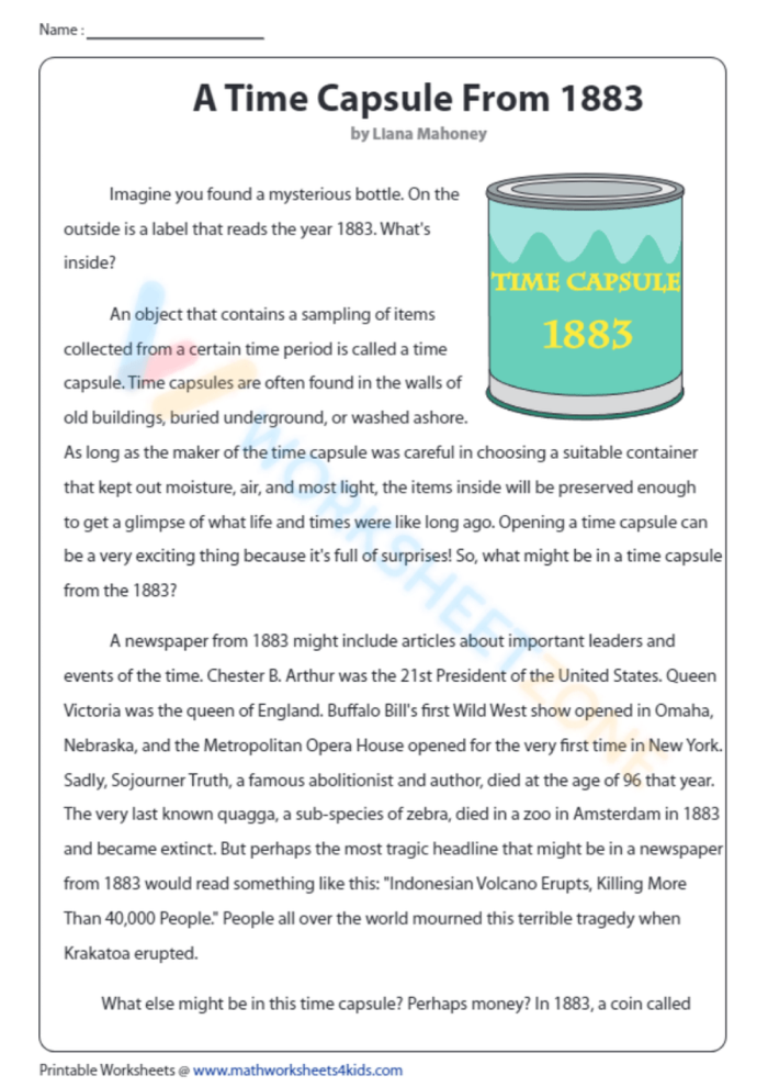 Excerpt from The Prince and the Pauper worksheet for seventh-grade reading comprehension