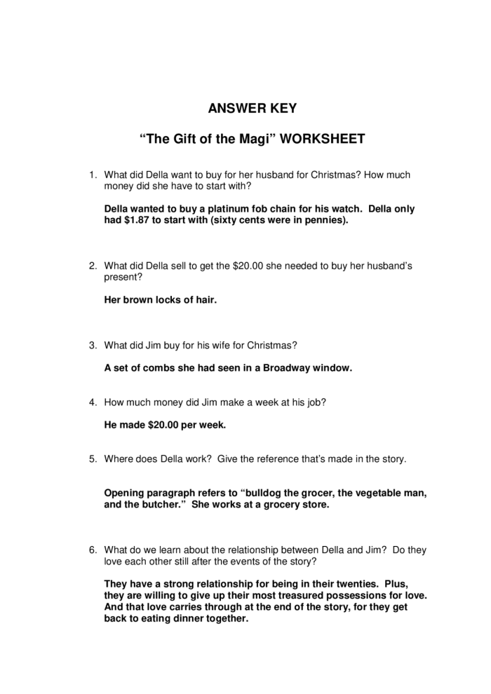 Students engaged in analyzing "The Gift of the Magi" worksheet for extended reading comprehension