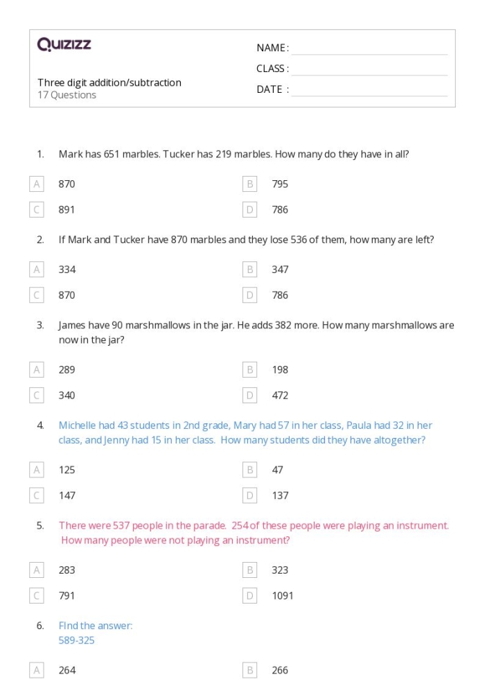 Worksheet featuring three-digit addition problems with regrouping for extra practice