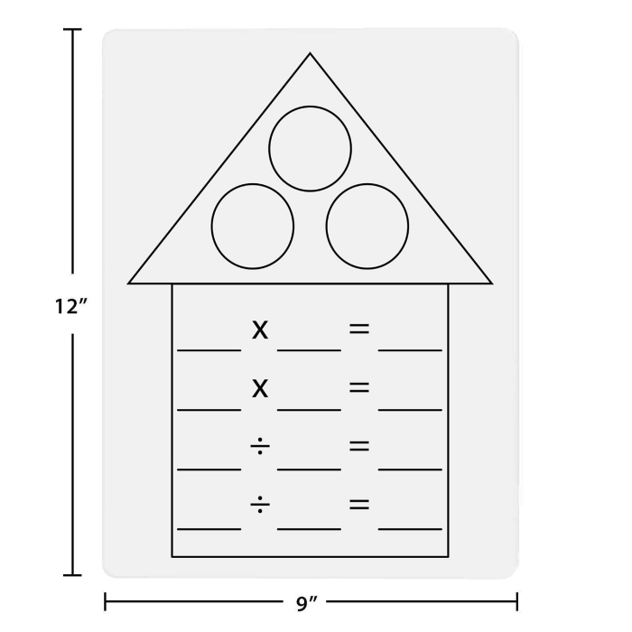 Fractions worksheet for First Grade Fact Family Houses worksheet for first graders focusing on addition and subtraction exercises. Interactive image depicting students filling in missing numbers in fact family structures.