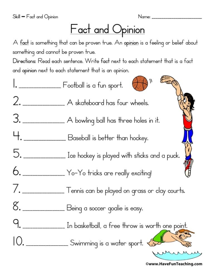 Fact and Opinion Adjectives Worksheet for 5th Grade Writing Lesson 7 Fifth grade students worksheet focused on identifying fact and opinion using adjective word banks
