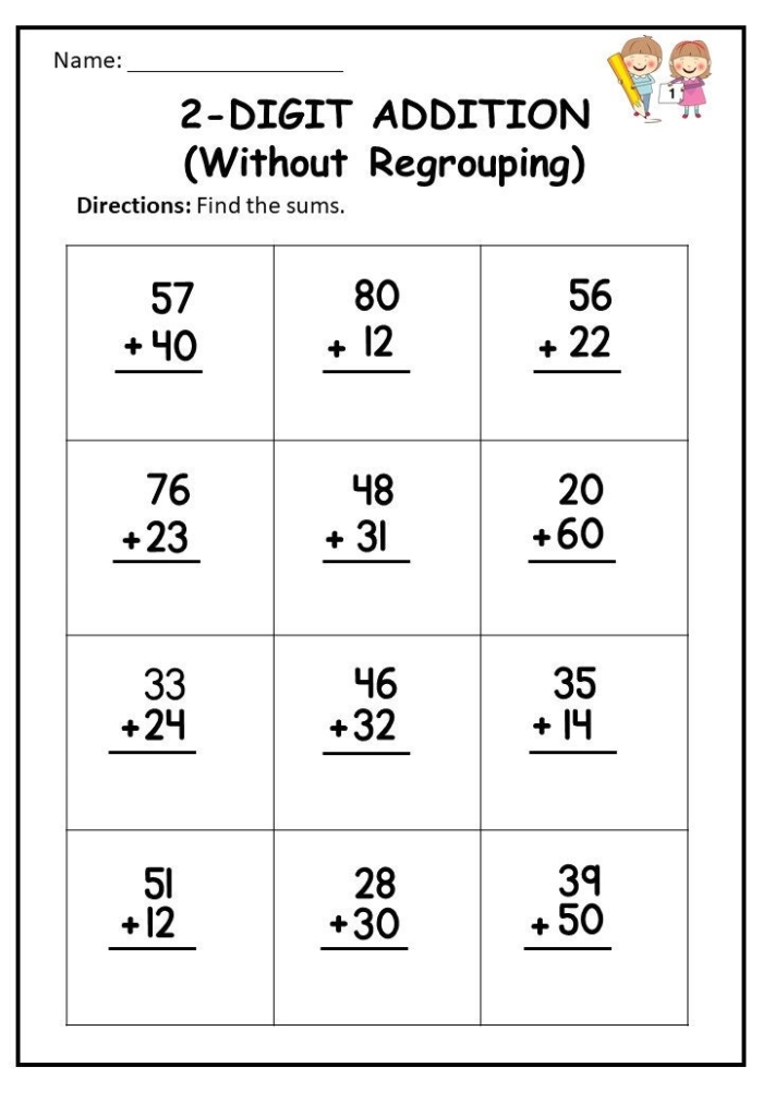 Engaging fairy-themed math practice sheet for two-digit addition activities Colorful Fairy Double-Digit Addition worksheet designed for first graders to practice math while having fun