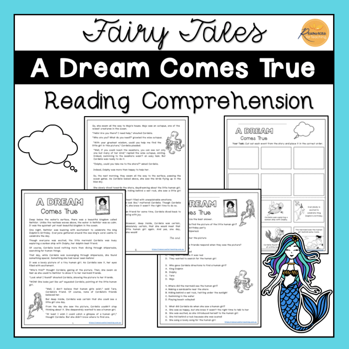 Two fairy tale characters and story elements displayed side by side for comparison activity in fourth grade algebra worksheet