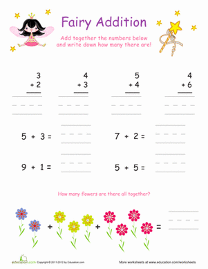 Fun Fairy Double-Digit Addition Worksheet for Kids Fairy-themed worksheet for practicing double-digit addition in first grade