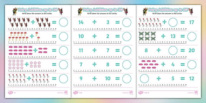 Engaging Fairy Double-Digit Addition practice sheet for young learners Fairy-themed worksheet for double-digit addition aimed at first graders