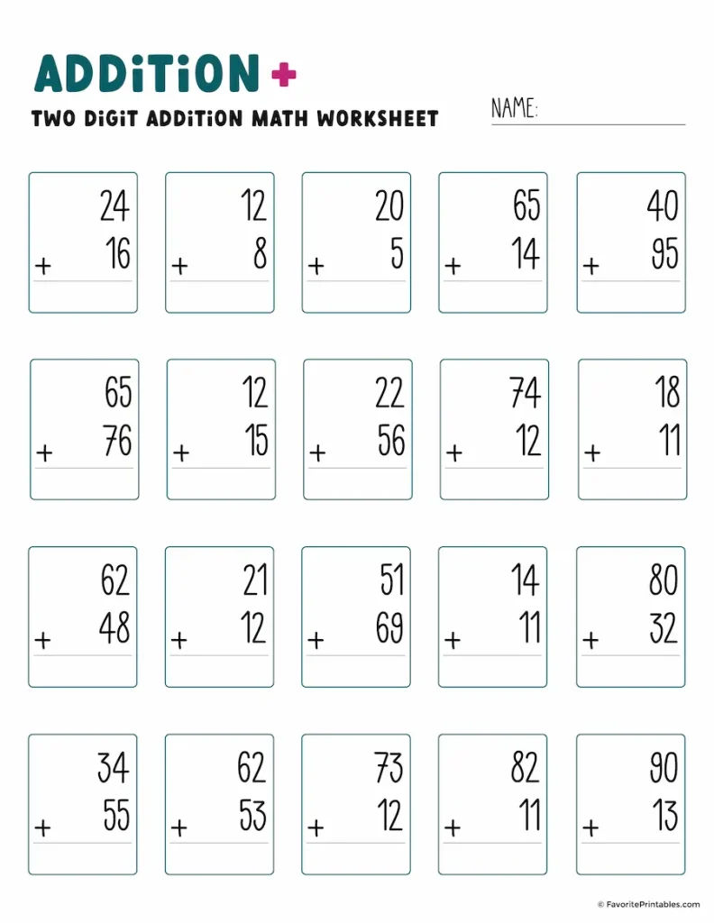 Fun Fairy Double-Digit Addition Worksheet for Young Learners Fairy-themed worksheet for first graders practicing double-digit addition