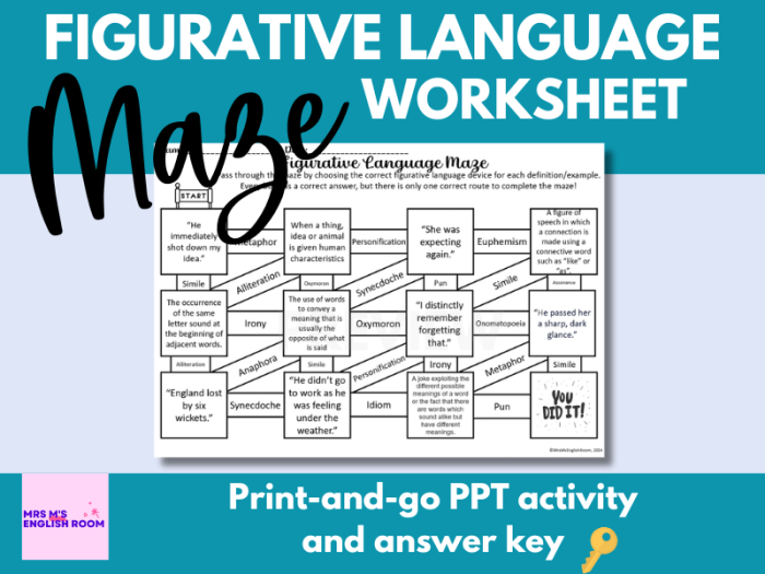 Figurative Language Maze Fall Similes Worksheet Number 12 Fourth grade students practice fall similes by navigating through a fun autumn themed figurative language maze