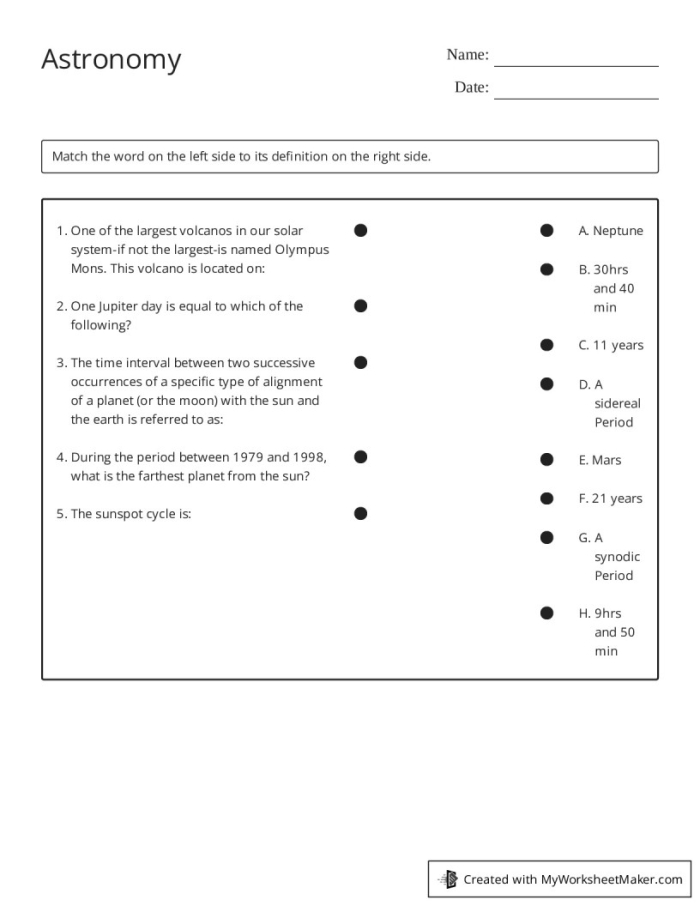 Illustration of a worksheet introducing five famous astronomers for kids in fourth grade