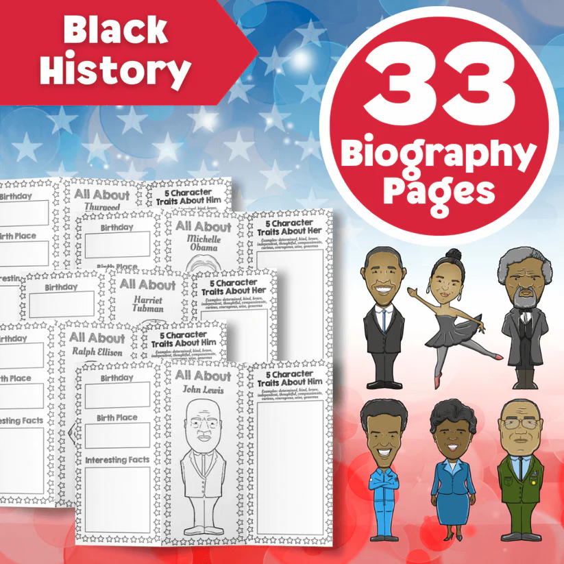 Famous Black Americans Quiz Worksheet for Fourth Grade Reading Fourth grade students filling out a Famous Black Americans Quiz worksheet about influential historical figures