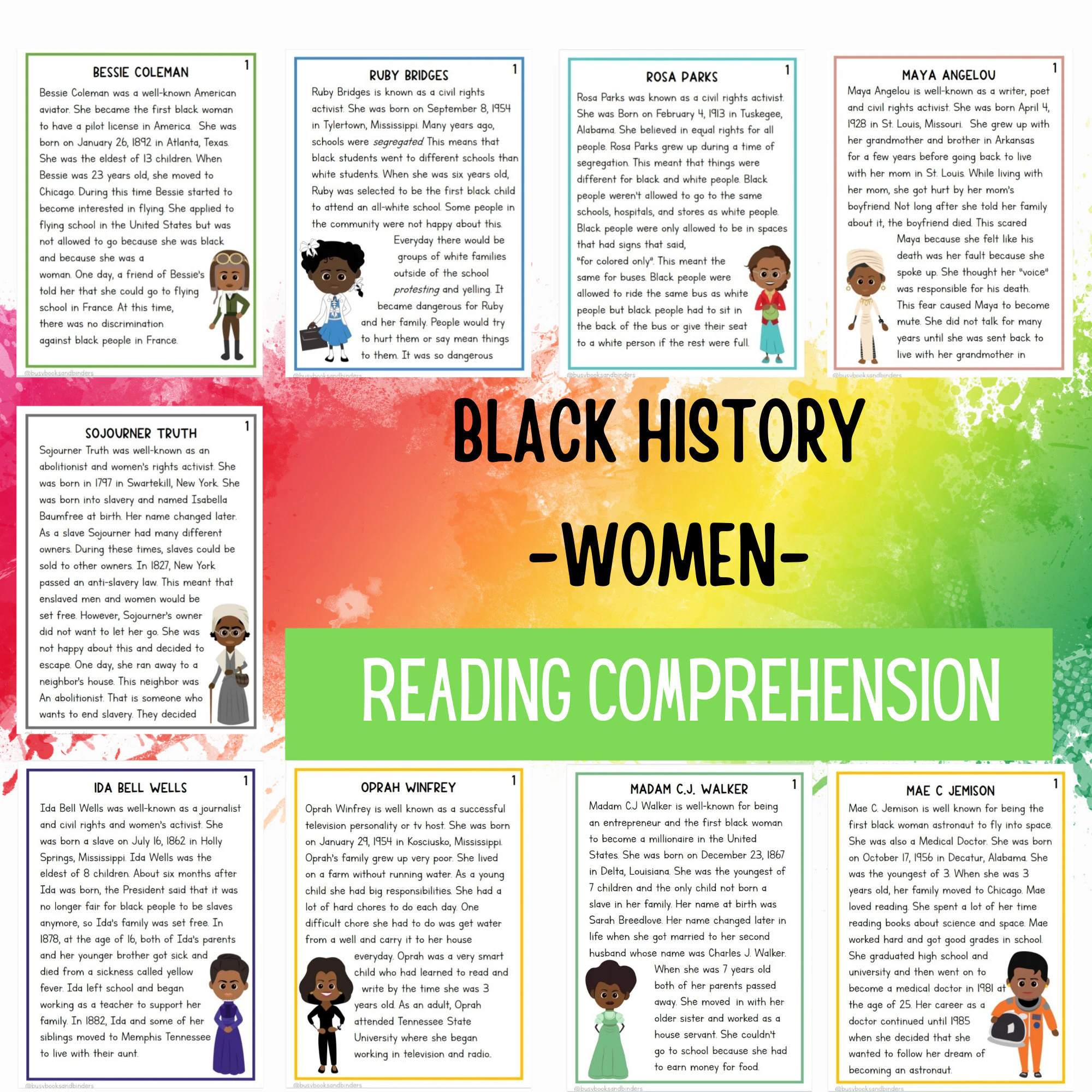 Engaging Famous Black Americans Quiz for fourth-grade reading skills development. Worksheet featuring a quiz on famous Black Americans, including influential musicians, athletes, leaders, and writers.