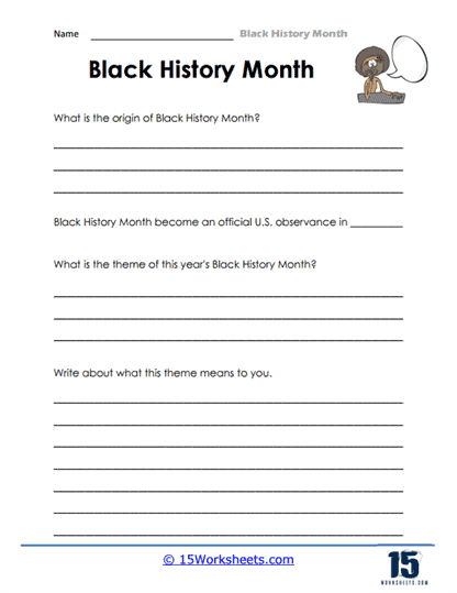 Engaging Famous Black Americans Quiz for Reading Practice Worksheet featuring a quiz on famous Black Americans for fourth graders