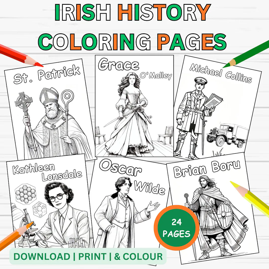 Famous Irish Americans worksheet activity for third grade students learning about historical figures and their contributions