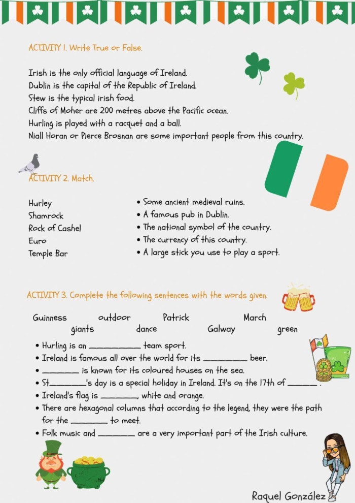 Engaging activity featuring notable Irish figures for kids to enjoy and learn Famous Irish People word search worksheet for fourth graders celebrating St. Patrick's Day