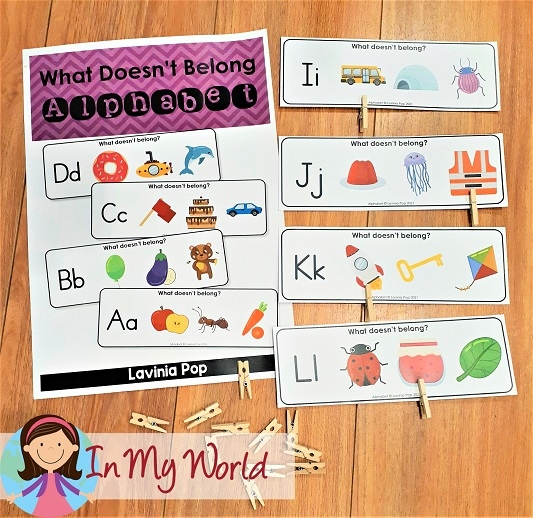 Colorful worksheet for kids to identify items that don't belong on a farm