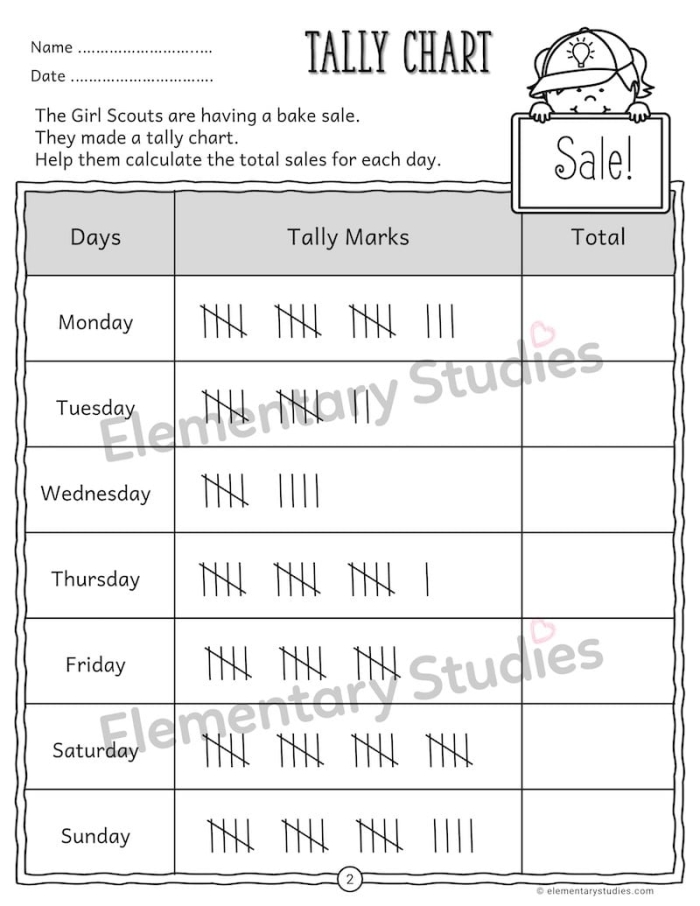 Worksheet featuring a farmer counting vegetables at the market for first graders
