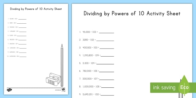 Multiply by Powers of 10 Worksheet for Grade 4 Students Worksheet for practicing multiplication by powers of 10 for fourth graders