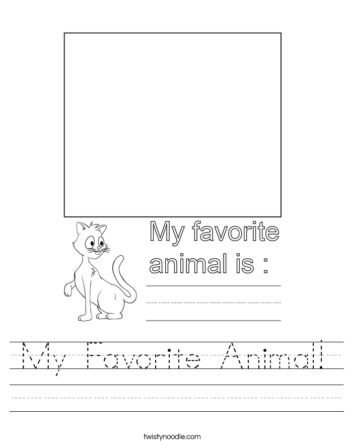 Worksheet featuring a second-grade student writing about their favorite animal with three facts. Your Favorite Animal worksheet for second graders focusing on decimals.