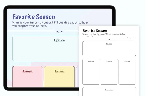 Engaging prompt to help students express their favorite school subjects in writing Favorite Subject Opinion Writing worksheet for second graders with pre-writing planner and essay page