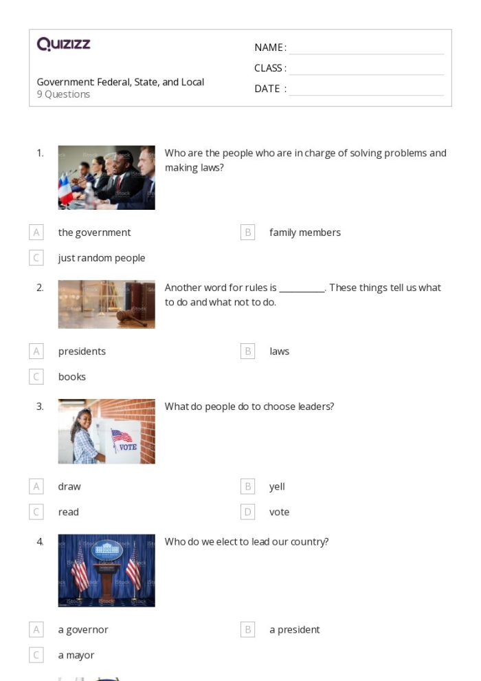 Federal Government Matching Worksheet Number 23 for Second Grade Students Second grade social studies worksheet about the White House and U.S. Capitol matching activity 23