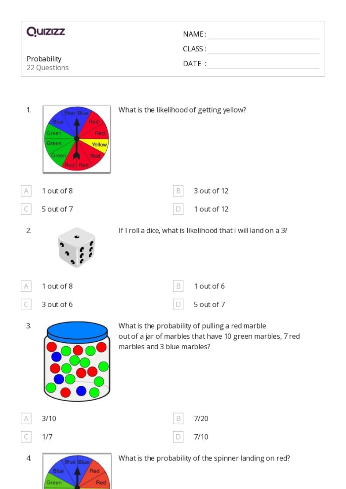 Students engaging with the Probability Performance Task worksheet focused on multiplication concepts