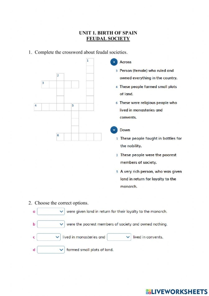 Feudal Society Overview Worksheet for Sixth Grade Civics and Government Illustration of a feudal society diagram showing social classes and their roles