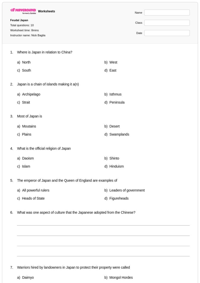 Civics and Government worksheet for Sixth Grade Diagram illustrating the structure of feudal society, highlighting social classes and their roles. Overview of feudal society dynamics for educational purposes.