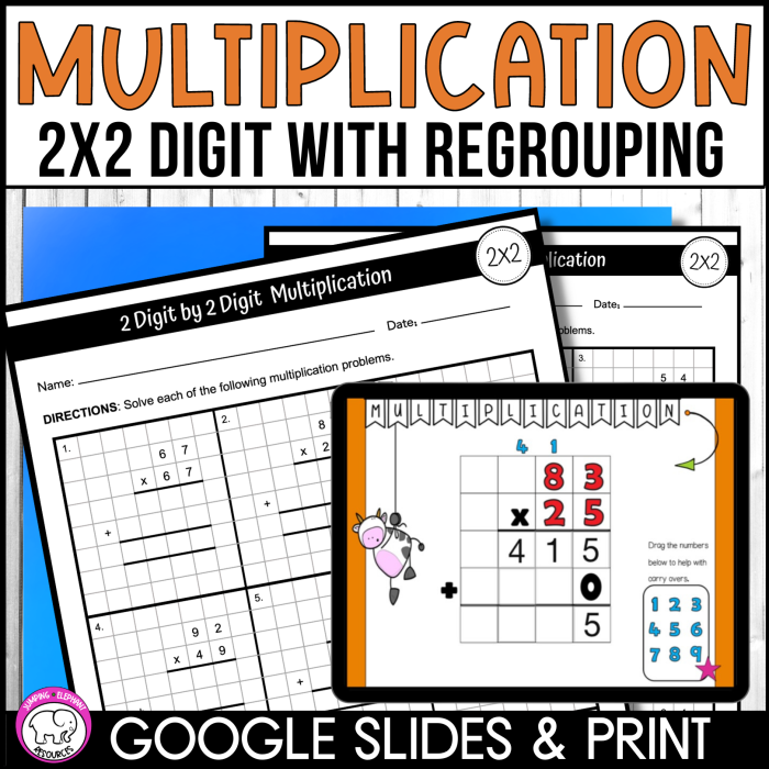 3-digit by 2-digit multiplication worksheet designed for fifth graders to enhance their skills