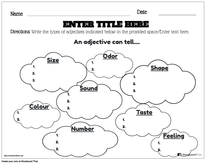 Fifth-grade adjectives practice worksheet for creative writing skills Worksheet for adding adjectives in writing to enhance descriptions