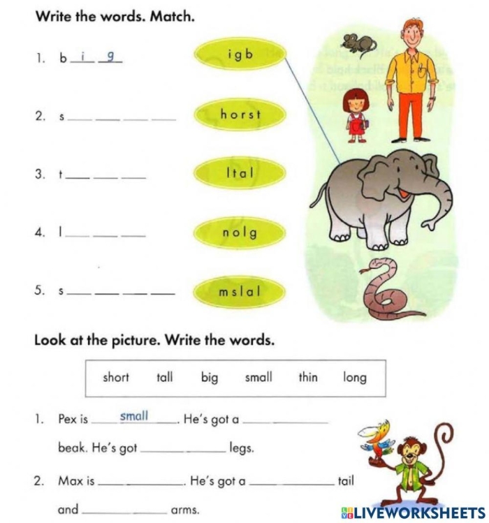Interactive activity for fifth graders focusing on descriptive language Worksheet for adding adjectives to enhance writing skills