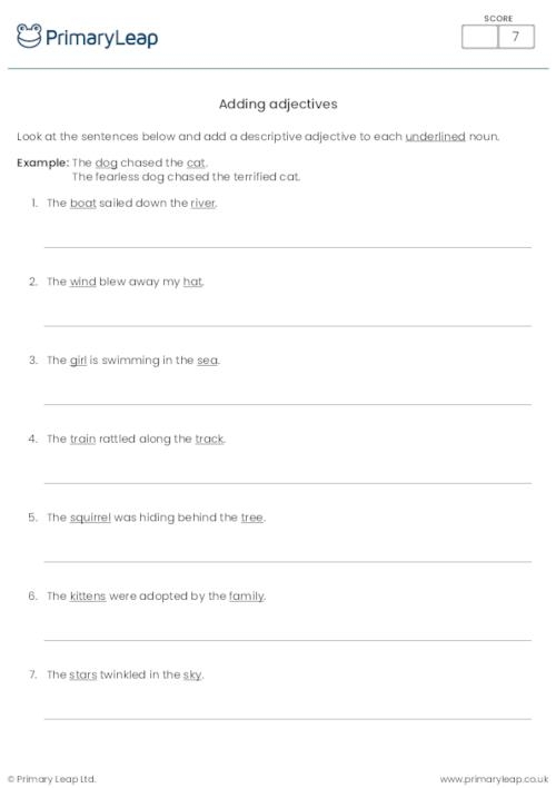 Practice enhancing descriptive language in this fun worksheet for young learners Worksheet for adding adjectives in writing for fifth graders