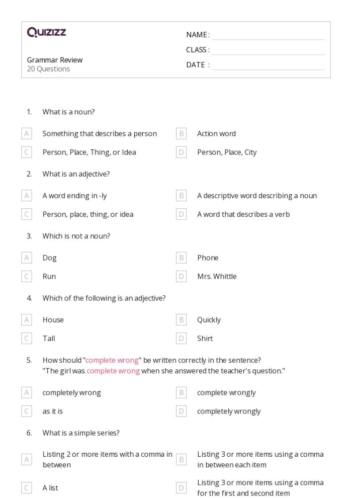 Fifth Grade Adverbs Practice Worksheet: Grammar Review Activities Worksheet featuring grammar exercises focused on adverbs for fifth graders