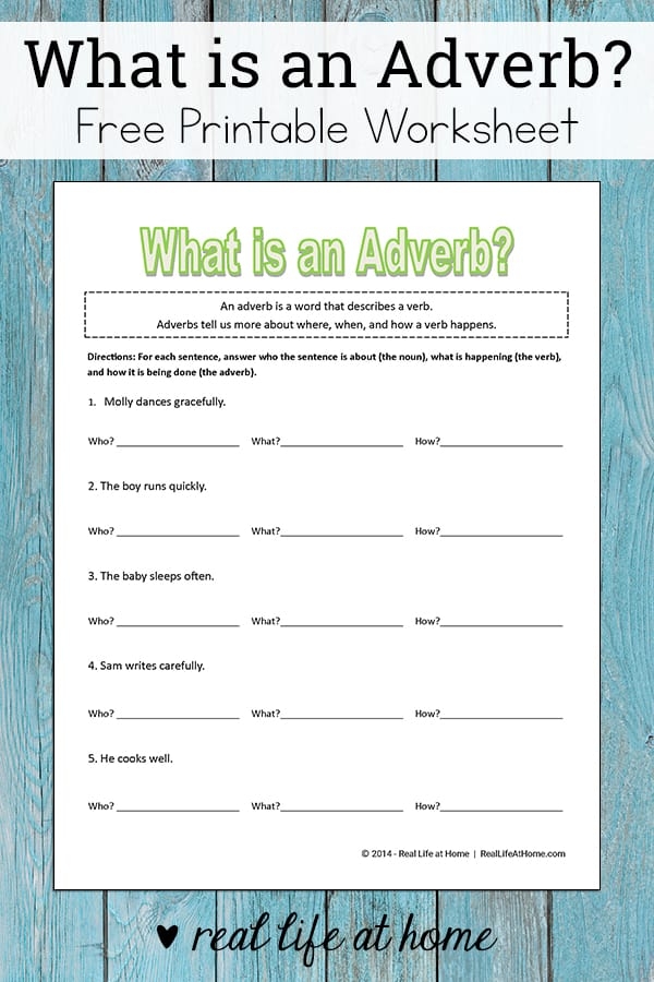 Adverb worksheet for fifth graders focusing on identification and sentence creation