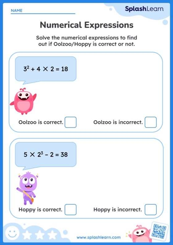 Find the Value of the Expression Worksheet for Grade 5 Students Worksheet for fifth graders to practice finding the value of algebraic expressions