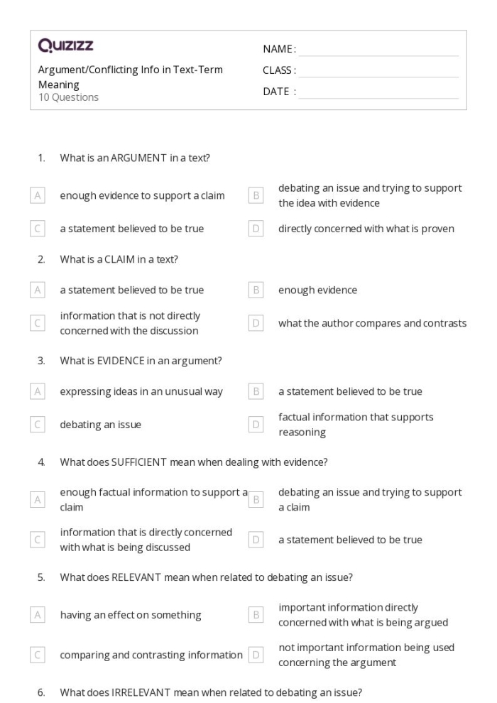 Fifth Grade Argument Essay Mentor Text: Sugary Drinks Worksheet Worksheet for fifth graders on writing argument essays about sugary drinks