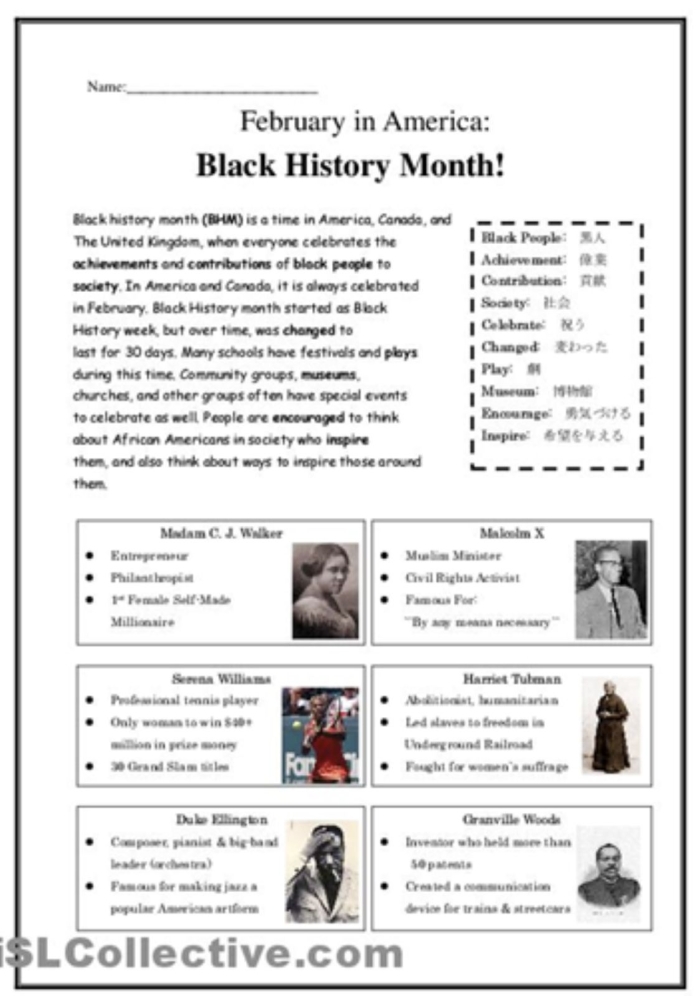 Printable worksheet displaying a collection of historical figure cards for 5th grade American history lessons
