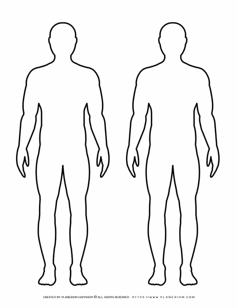 Fifth grade student tracing a body outline on paper for a life science lesson