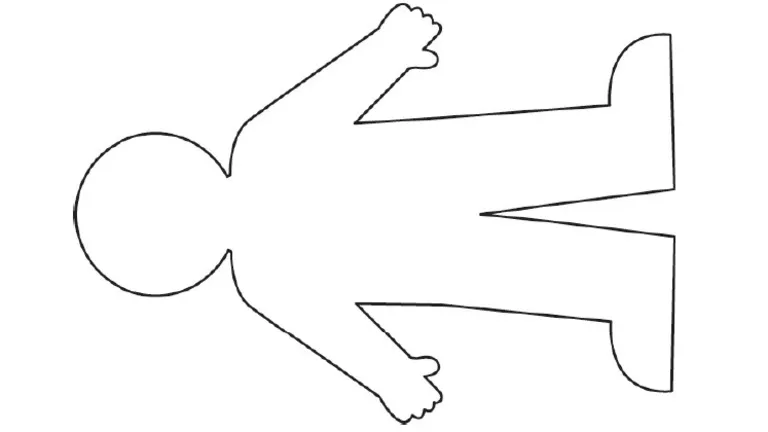 Body outline worksheet designed for fifth graders to explore human anatomy and systems