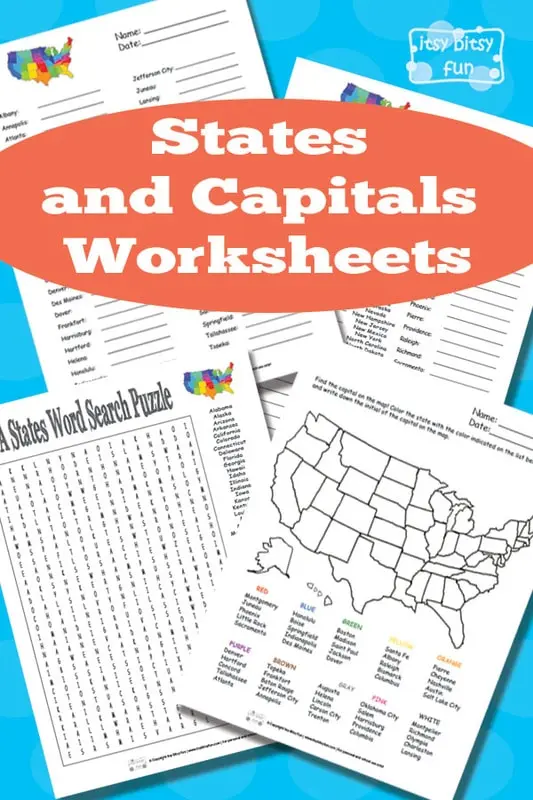 Fifth grade student matching U.S. state capitals to their corresponding states on a quiz worksheet