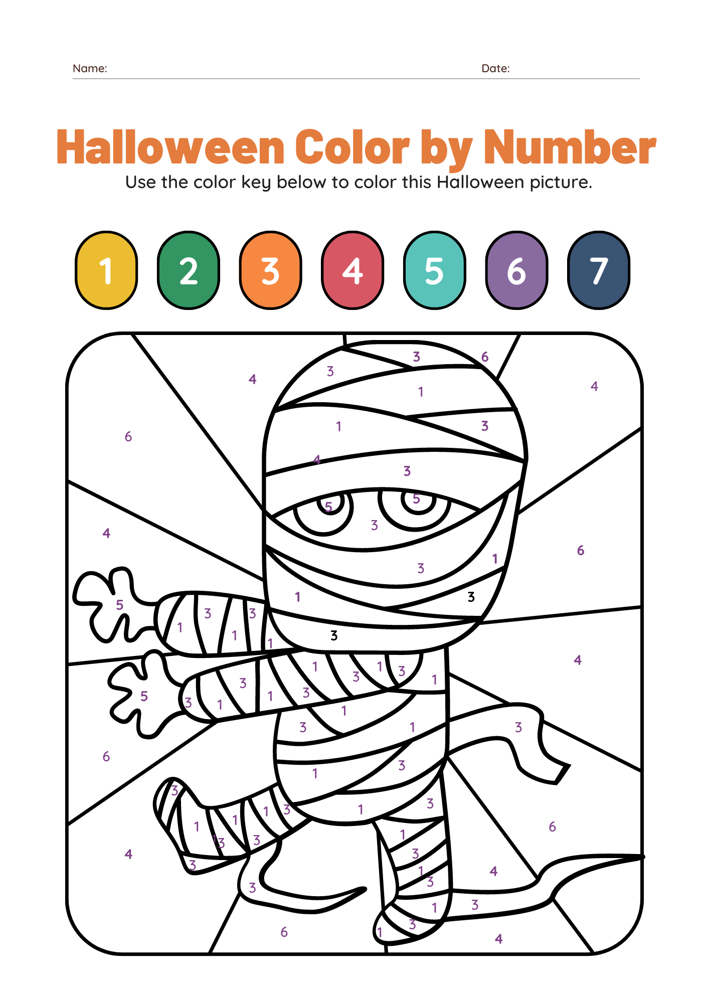 Fifth grade cell diagram subtraction worksheet with color by number instructions