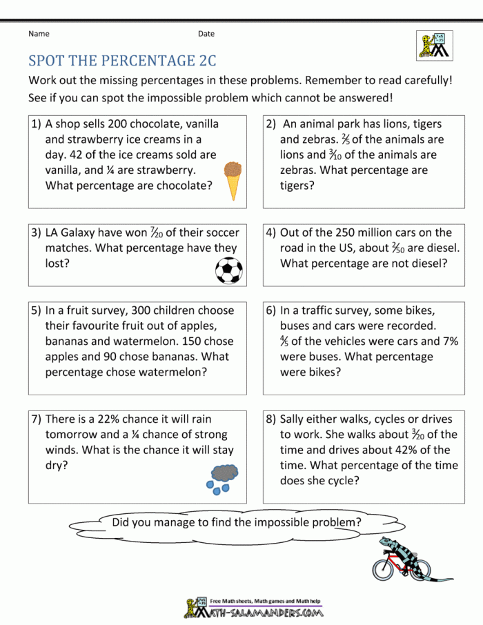 Engaging worksheet to help students understand percentages in real-life situations Percentage word problems worksheet for fifth graders focusing on consumer math and money scenarios