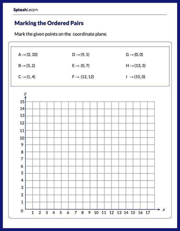 Cheerful worksheet for fifth graders focusing on ordered pairs and coordinates