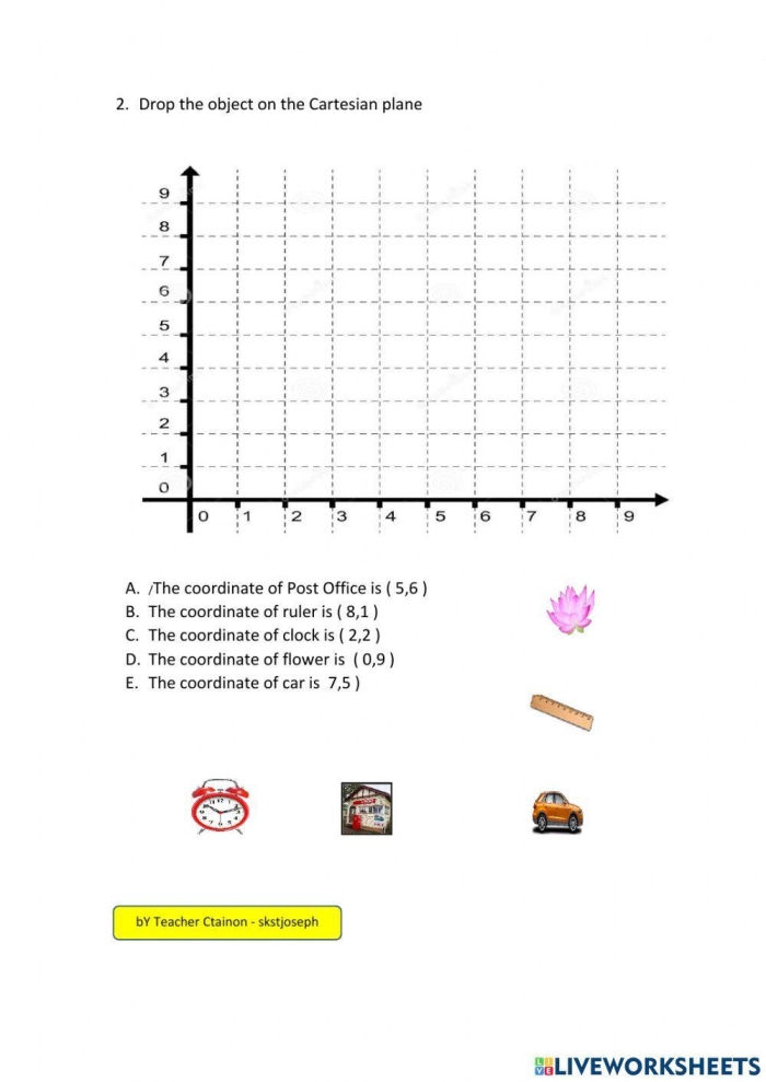Practice with Coordinates worksheet for fifth graders featuring Roly's ice cream adventure Roly navigating a coordinate plane to reach the ice cream in a fifth-grade worksheet