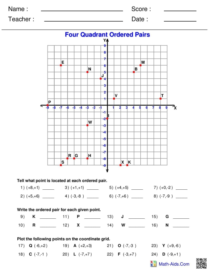 Graph it! Ordered Pairs worksheet for fifth grade geometry practice 4 Fifth grade student practicing coordinate plane skills with a Graph it! Ordered Pairs worksheet