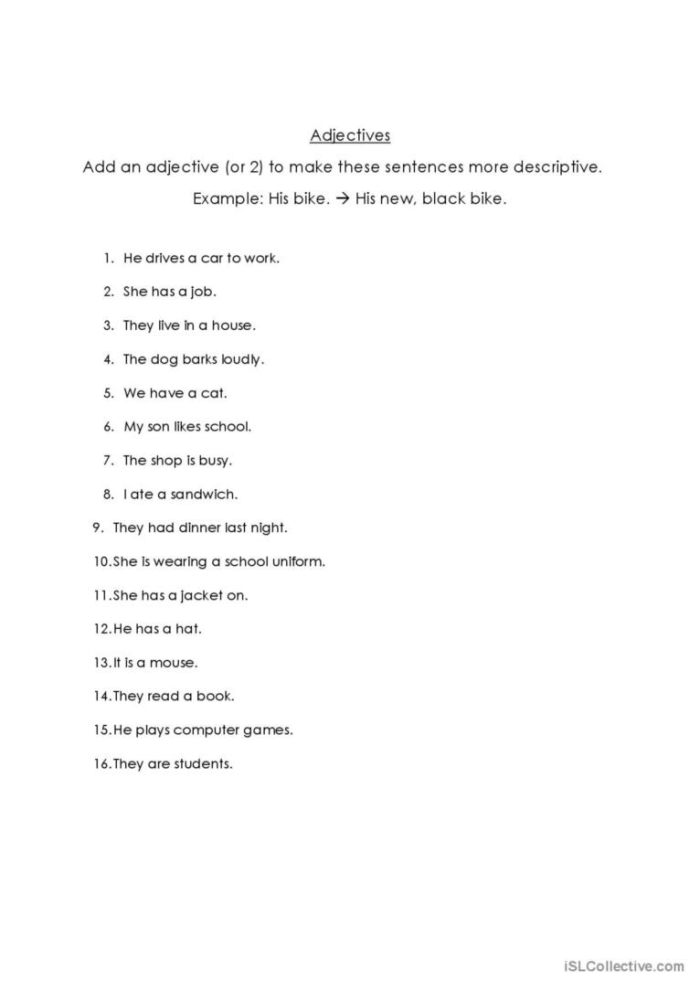 Adding Adjectives Worksheet for Fifth Grade Lesson Three Fifth grade worksheet featuring a cowboy theme for practicing adding adjectives to paragraphs