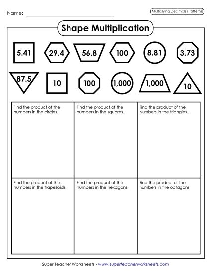 Fifth grade math worksheet for practicing multi-digit decimal division problems