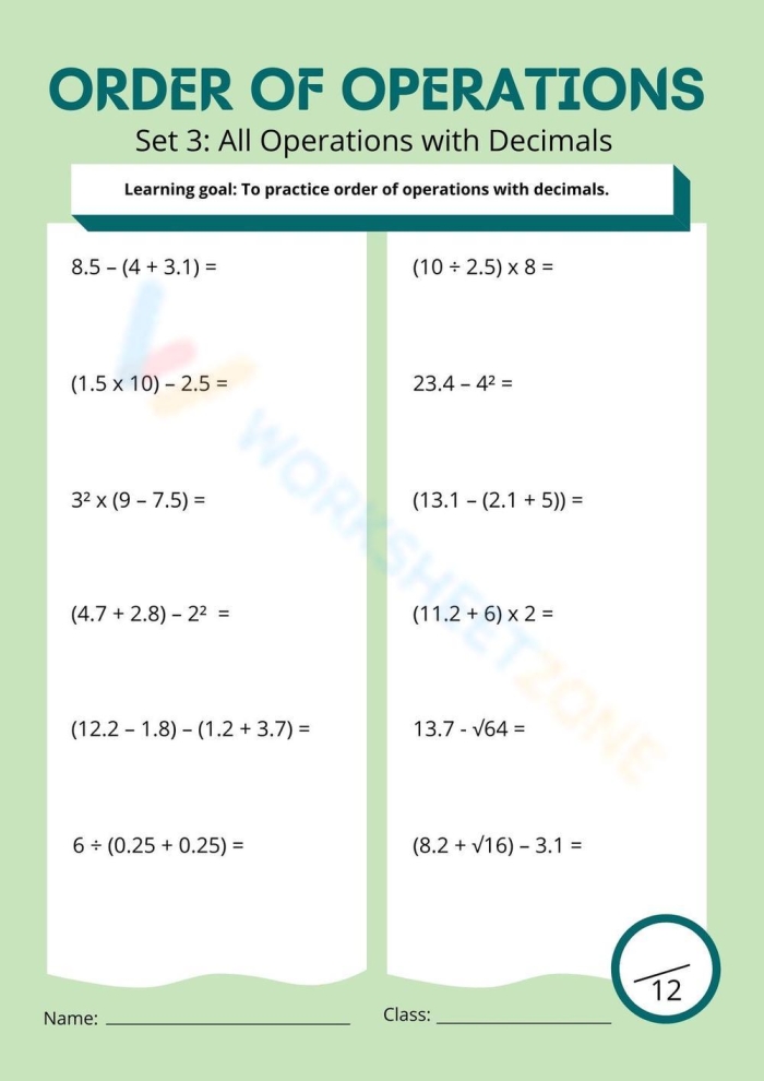 Decimal Operations: Follow the Path activity for practicing positive decimals Worksheet featuring decimal operations for fifth-grade students