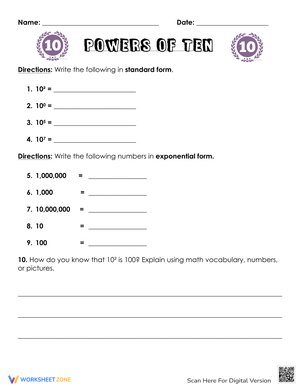 Multiplying by the Power of 10 Worksheet 6 for Fifth Grade Integers and Rational Numbers Fifth grade math worksheet showing decimal multiplication problems involving powers of ten