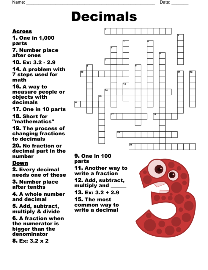 Fifth Grade Math Puzzle Activity: Test Your Decimal Skills Decimal Operations Puzzle worksheet for fifth graders featuring engaging math challenges