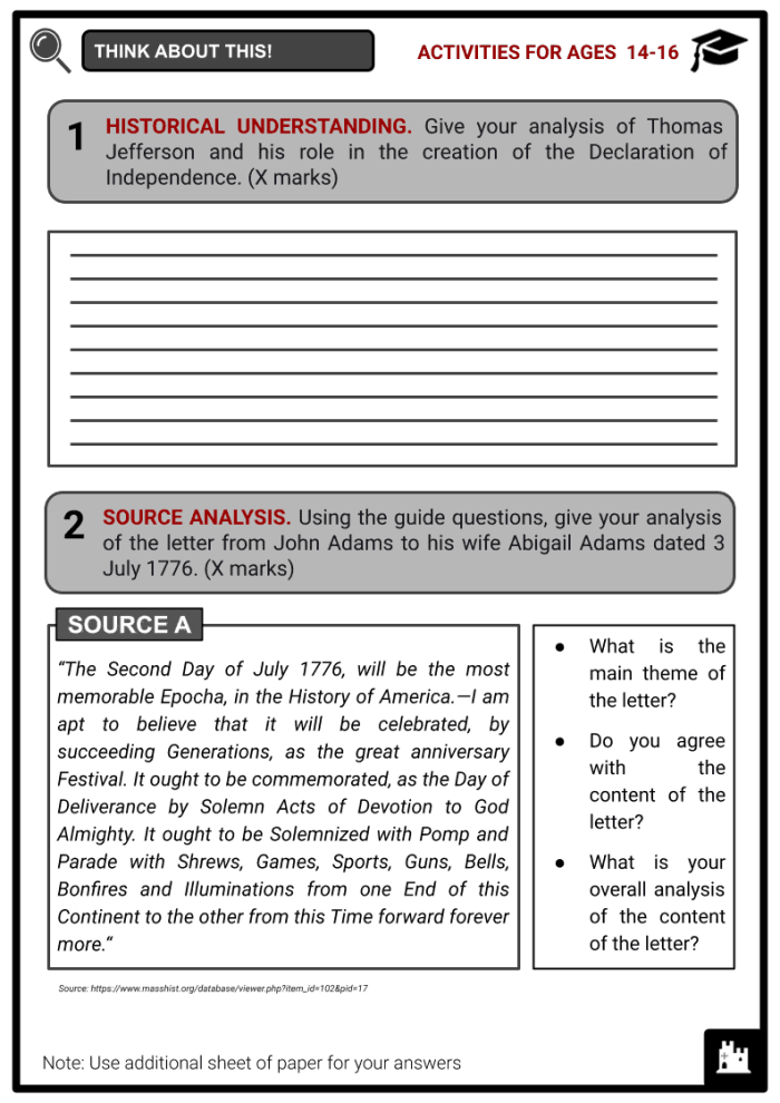 Creative writing activity for fifth graders learning about the American Independence word families worksheet number 22 Fifth grade American Independence worksheet featuring a creative writing prompt about the Declaration of Independence